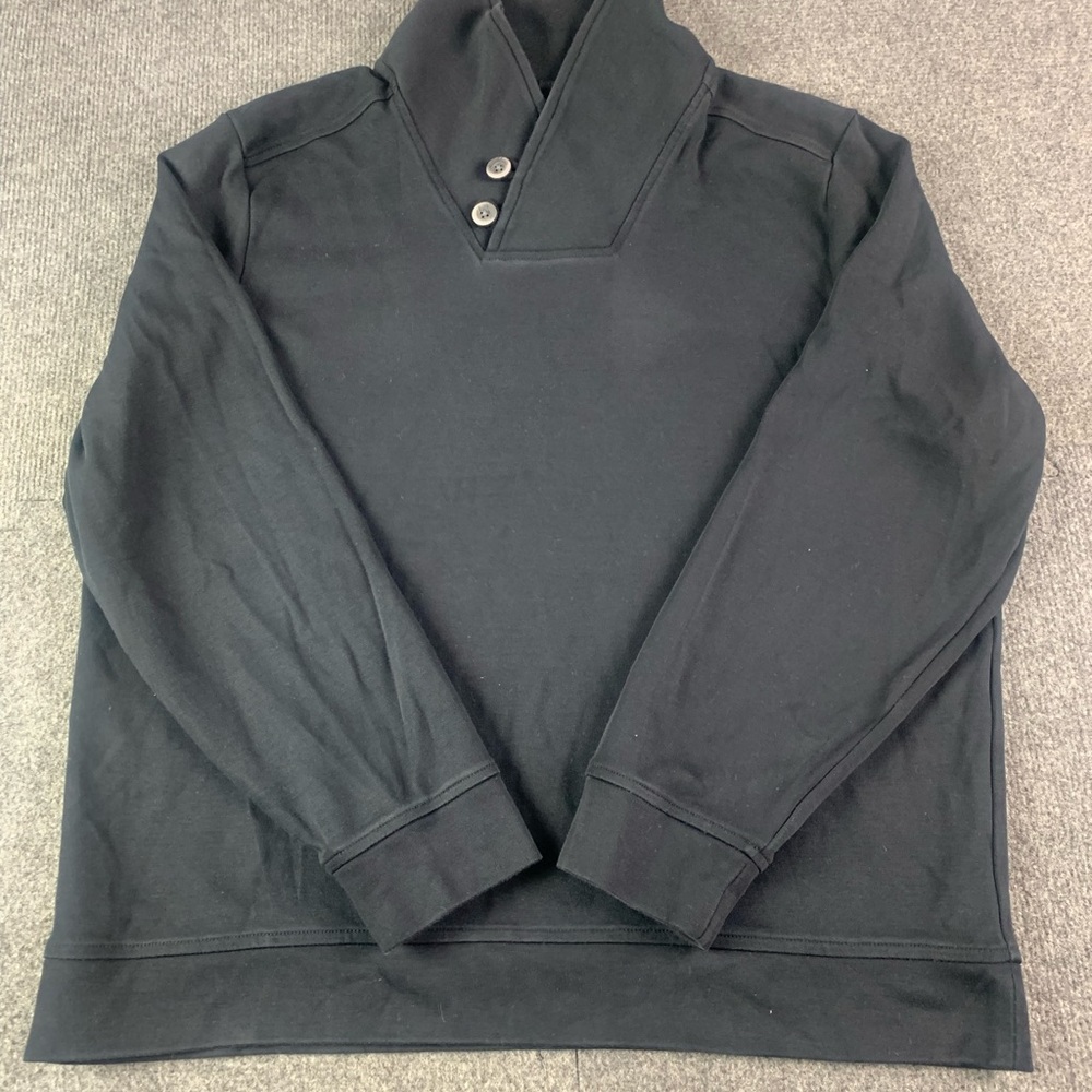 Tommy Bahama Mens 100% Cotton Long Sleeve Shawl Collar Sweatshirt Size M Black